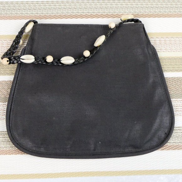 bis Charles Jourdan Dark Brown Silky Natural Fabric Small HOBO Handbag - Picture 1 of 10